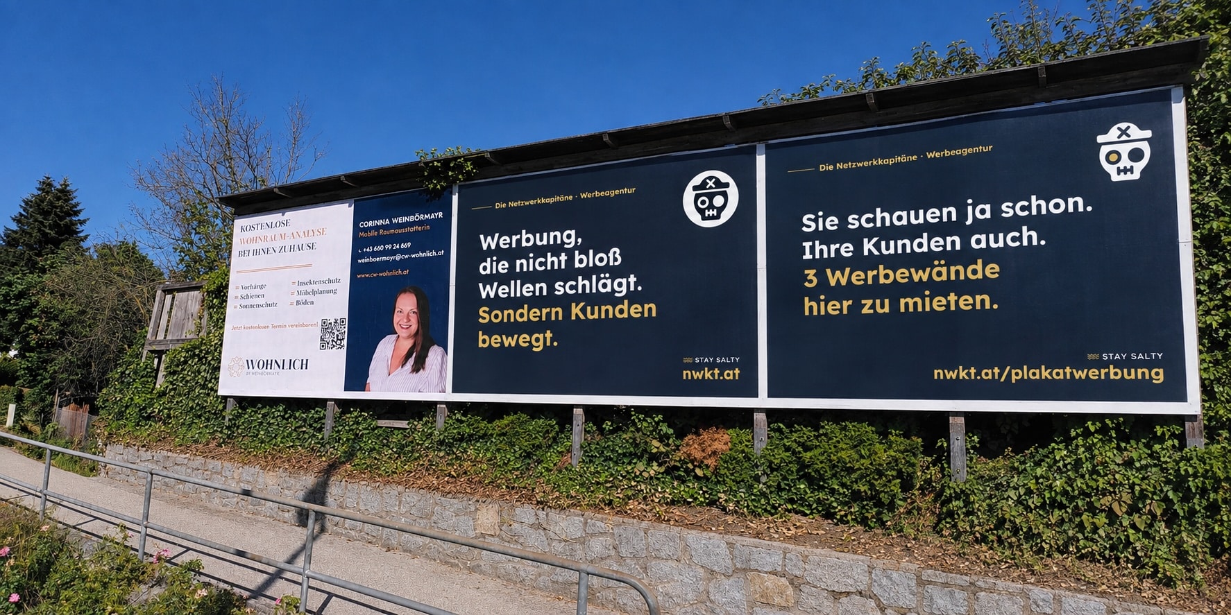 Plakatwand an der Stadteinfahrt Grieskirchen